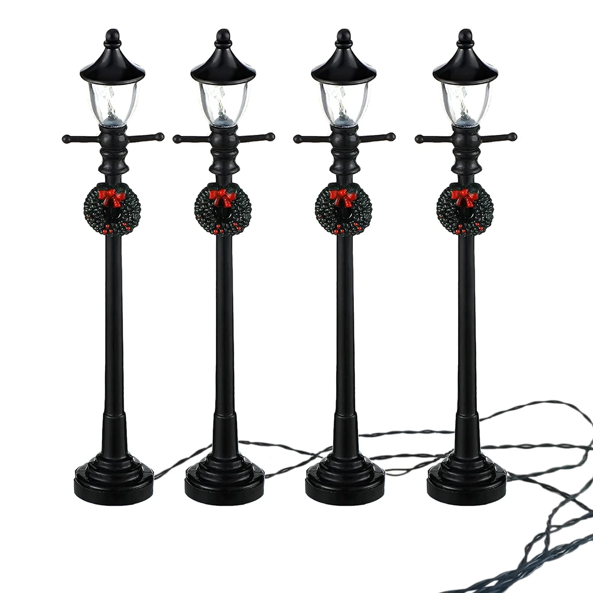 

4 шт. Мини Рождественская лампа, настольная лампа, миниатюрная фотолампа для DIY дорожки деревни B012