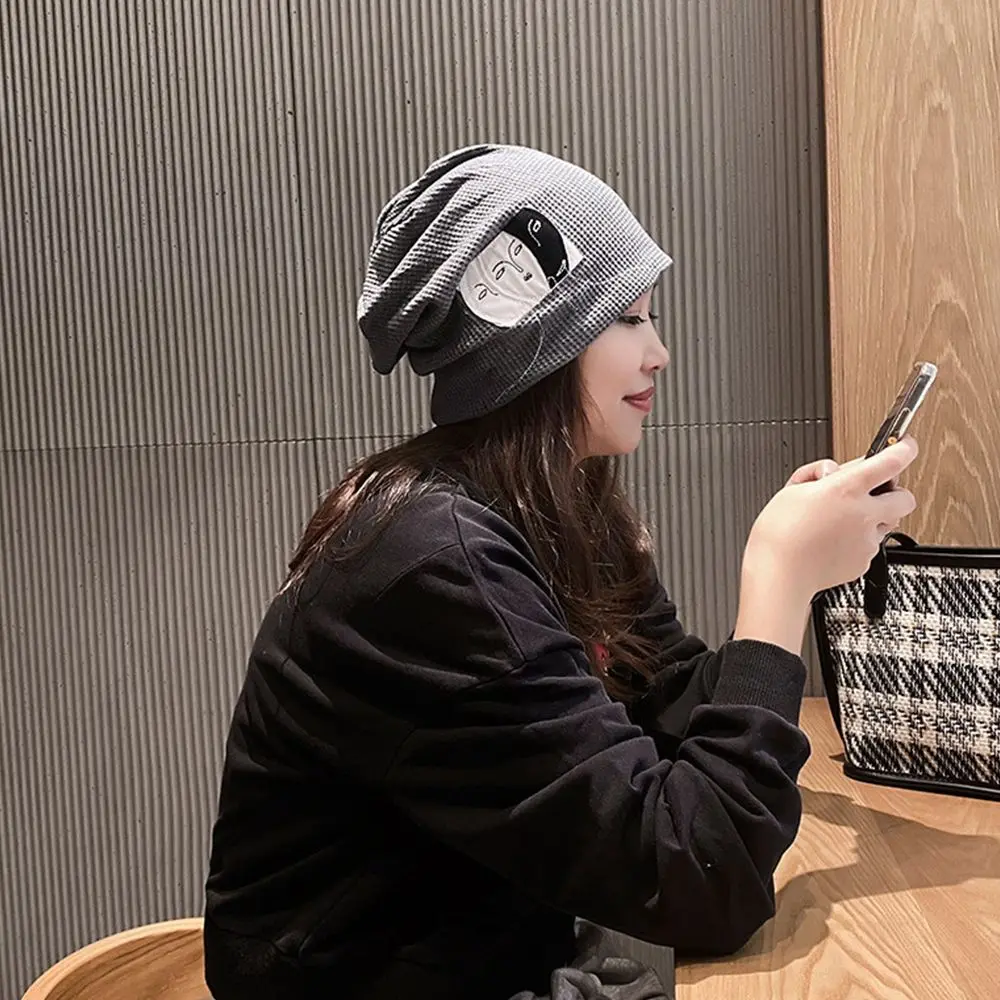 

Unique Casual Cloth Applique Matching Solid Colors Street wear Korean Style Hat Cool Beanie Fashion Design Women Hat