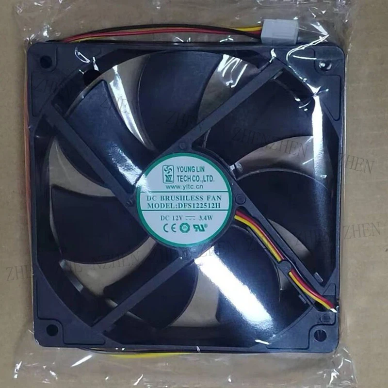 Новый вентилятор охлаждения шасси Yonglin DFS122512H 12V 3.4W с 3 проводами # QW (art.: 3920db3f9700d) - 3920db3f9700d