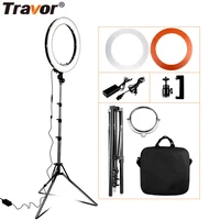 travor rl 18 dimmable photography ring light with light stand 240pcs led beads inside ringlight lamp for makeup light tripod