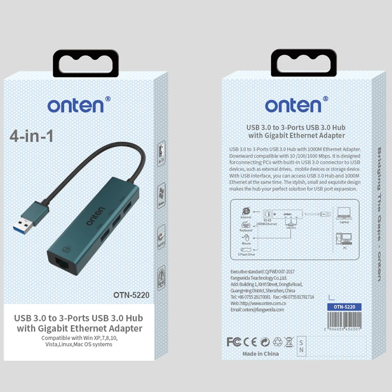 Gigabit USB3.0 HUB Адаптер USB-Ethernet локальной сети RJ-45 Plug and Play Док-станция 10/100/1000 Мбит/с
