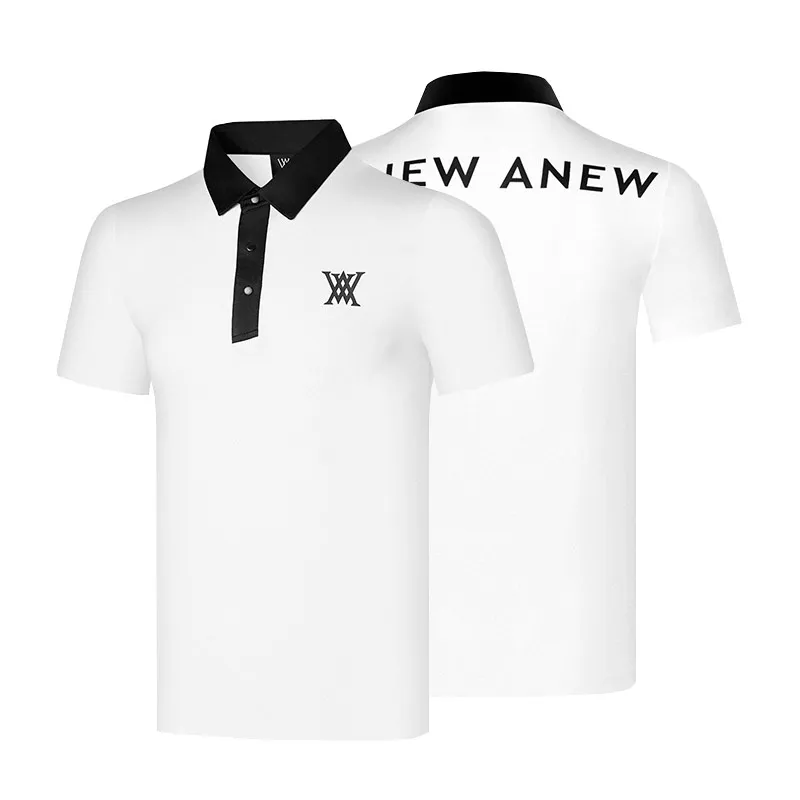 

New men's golf sports short-sleeved breathable polo shirt casual solid color lapel T-shirt golf sports jersey