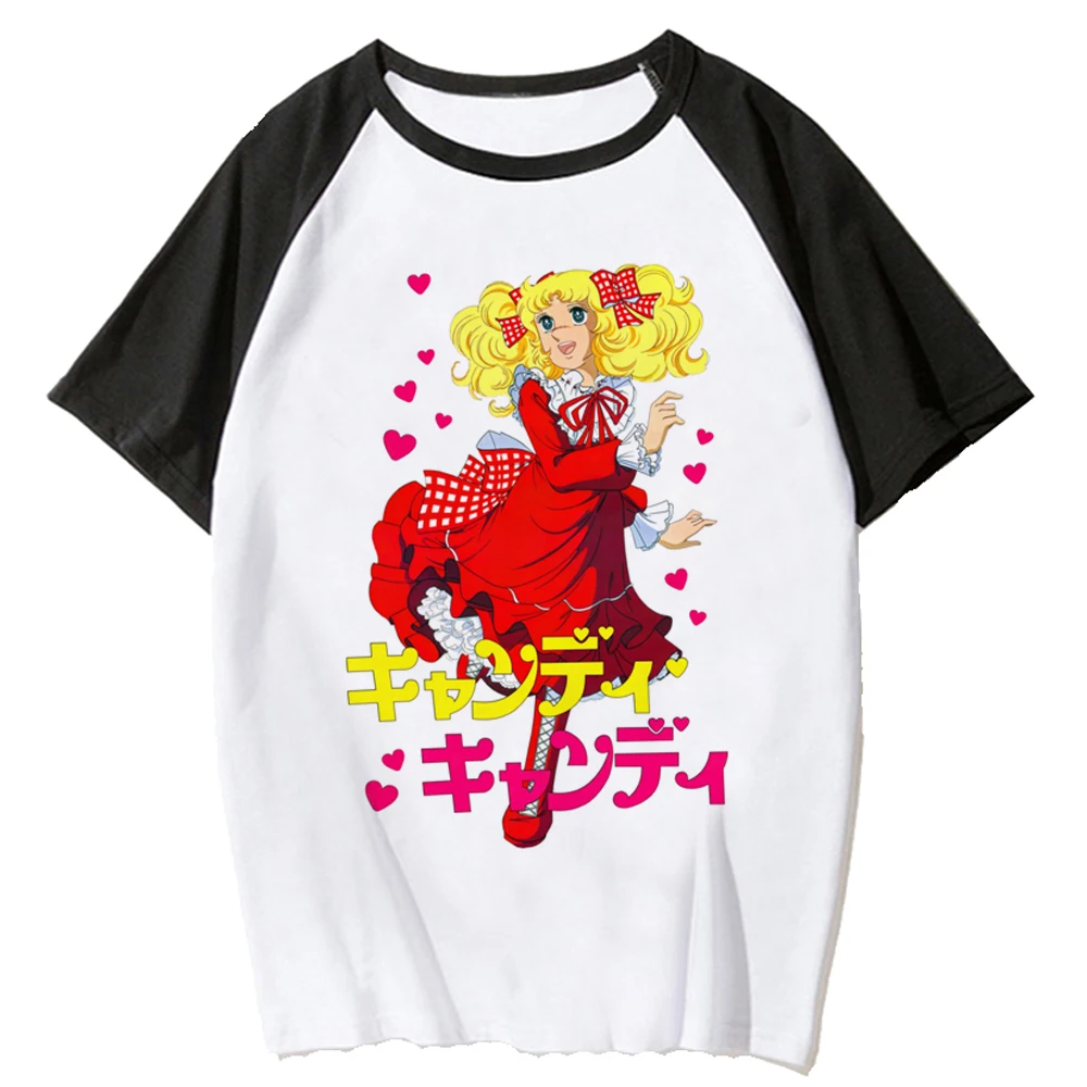 

Женская футболка в стиле аниме карамельного цвета, забавная футболка с графическим рисунком, женская одежда в стиле Харадзюку