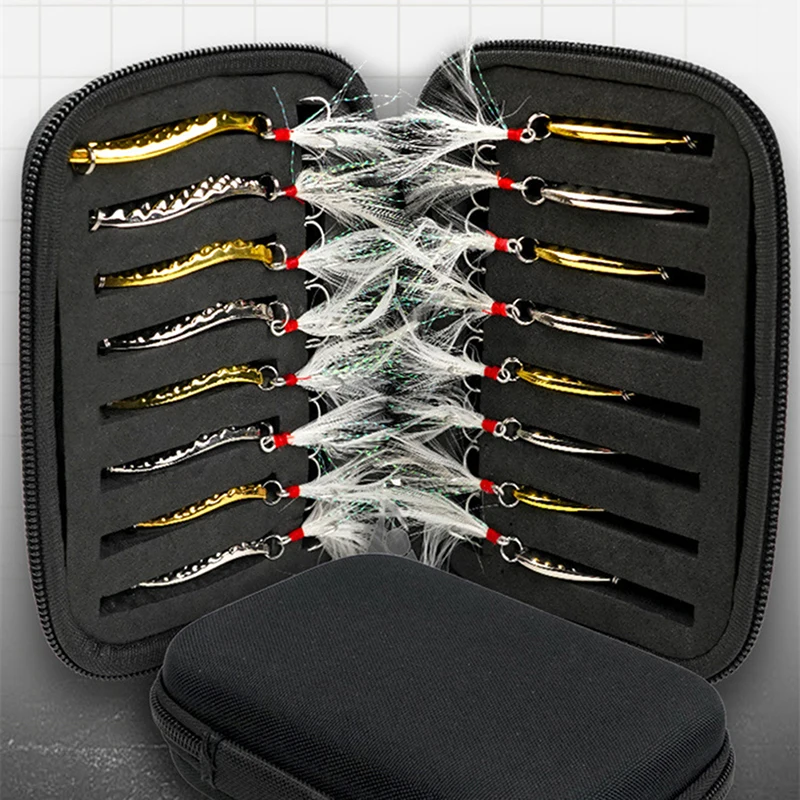

Portabale Fly Fishing Lure Spinner Spoon Bait Foam Box Trout Flies Fishook Fish Hook Hard EVA Storage Case Container Bag