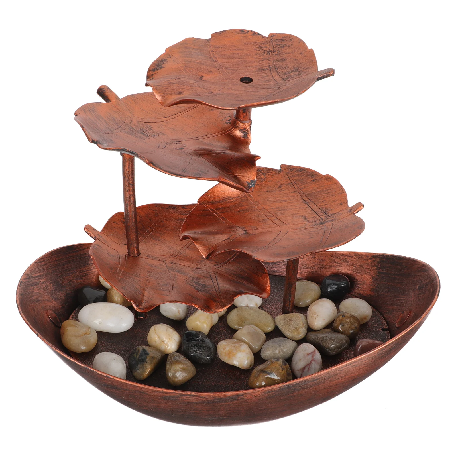 

Indoor Waterfall Ornament Lotus Leaf Ingot Decor Desktop Landscape Ornament