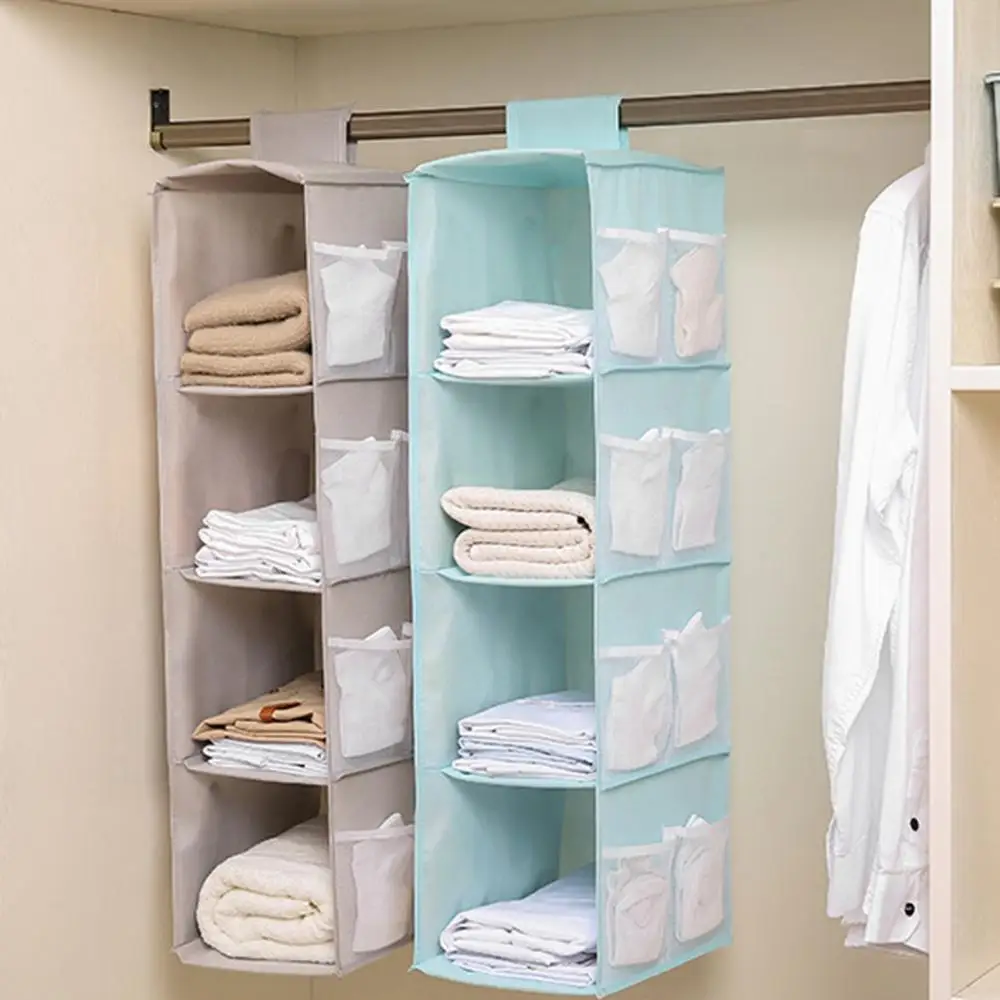 

Oxford Cloth Washable Multilayer Foldable Hanging Storage Rack Clothes Organizer Closet Organizer Storage Shelf Wardrobe Rack