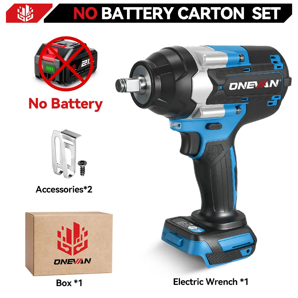 

Бесщеточный ударный гайковерт ONEVAN 1800 Нм, 1/2", синего цвета, для аккумуляторов Makita 18В