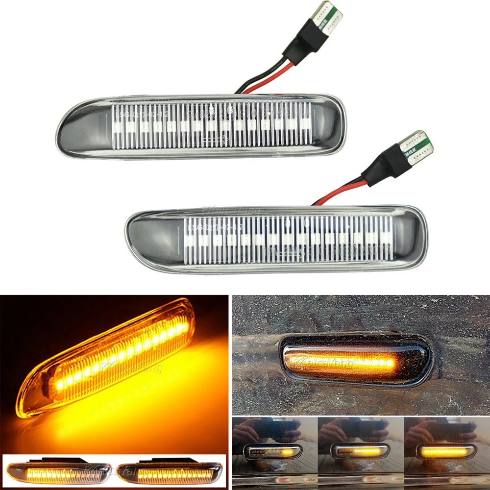 

Dynamic Side Marker Light LED Turn Signal Light Sequential Blinker Smoked For BMW 3 Series E46 Sedan Coupe Wagon Convertible