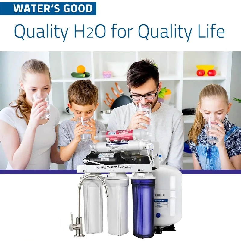 Для ISpring-Sistema osmosis inversa 6 этапов sistema fregadero con bomba agua Alk pH + 75 GPD RCC7P-AK