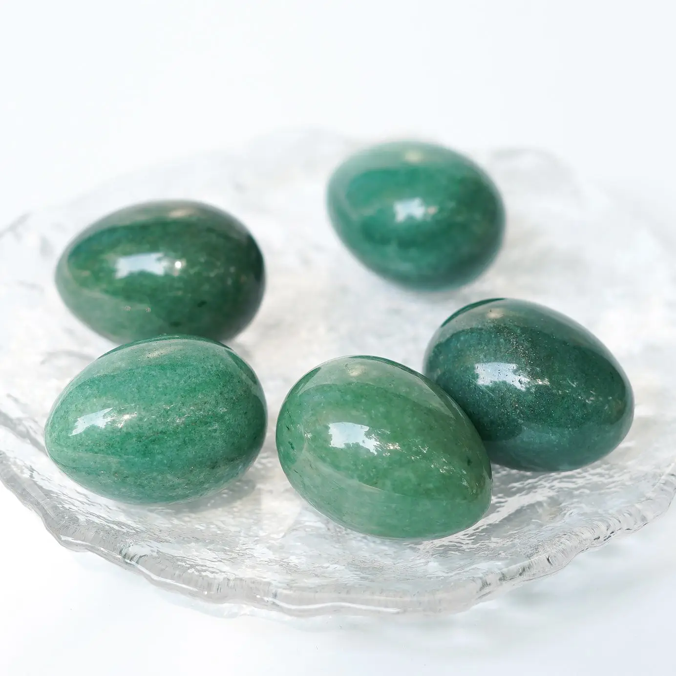 

40*30mm Natural Green Aventurine Crystal Eggs With Wood Stand Natural Gemstone Bell Chakra Healing Reiki Stone Carved Crafts