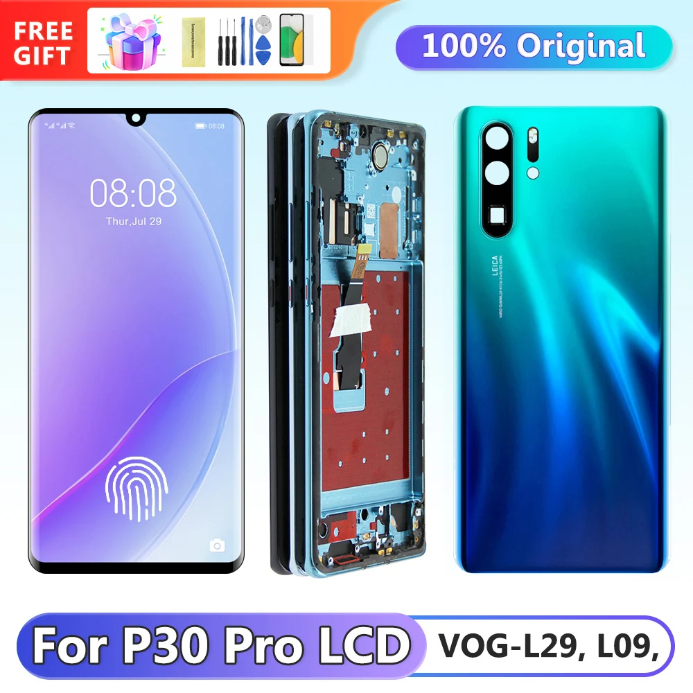 OLED-экран для Huawei P30 Pro ЖК-дисплей цифровой сенсорный экран со сканером отпечатков пальцев для Huawei P30 Pro