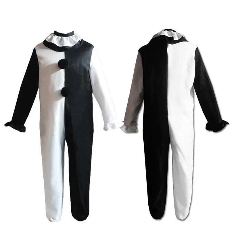 

Clown Joker Cosplay Costume Mask Terrifier Jumpsuit Women Men Halloween Horror Black White Bodysuit TV Art The Clown Clothes Set