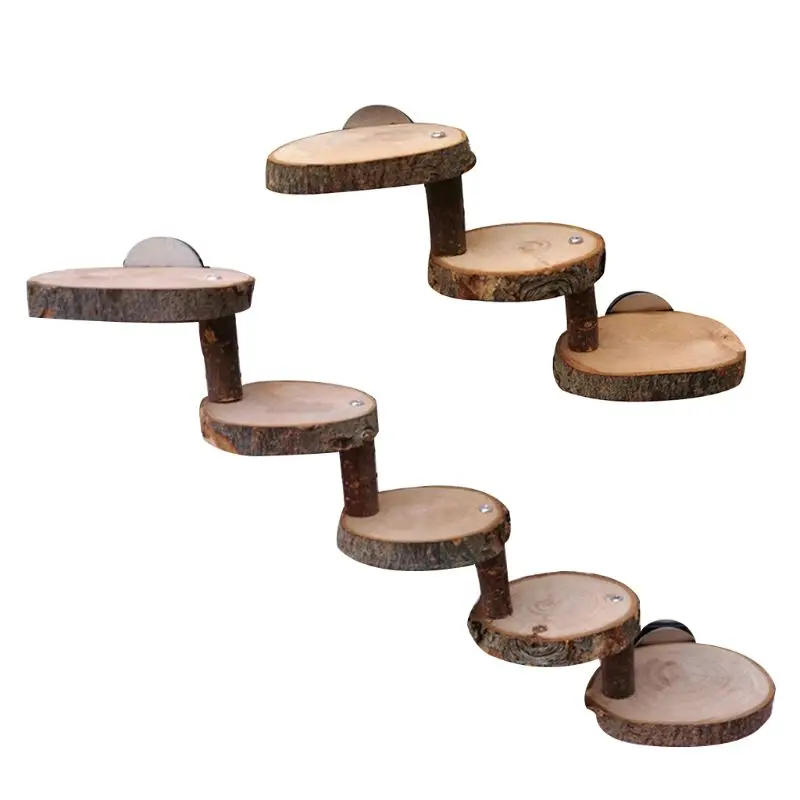 

3/5 слоев деревянной лестницы для хомяка подвесной мост восхождение по лестнице насесты клетка игрушка для домашних животных