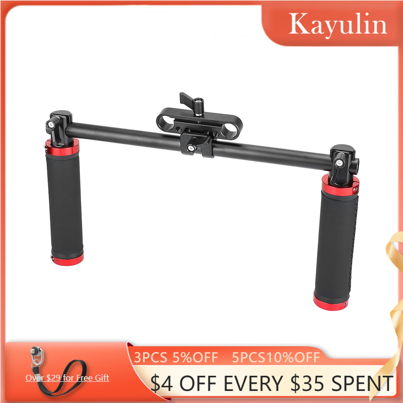 

SZRIG Handle Grips Front Handbar Clamp Mount with 15mm Rod Clamp for 15mm Rod Support System Shoulder Rig