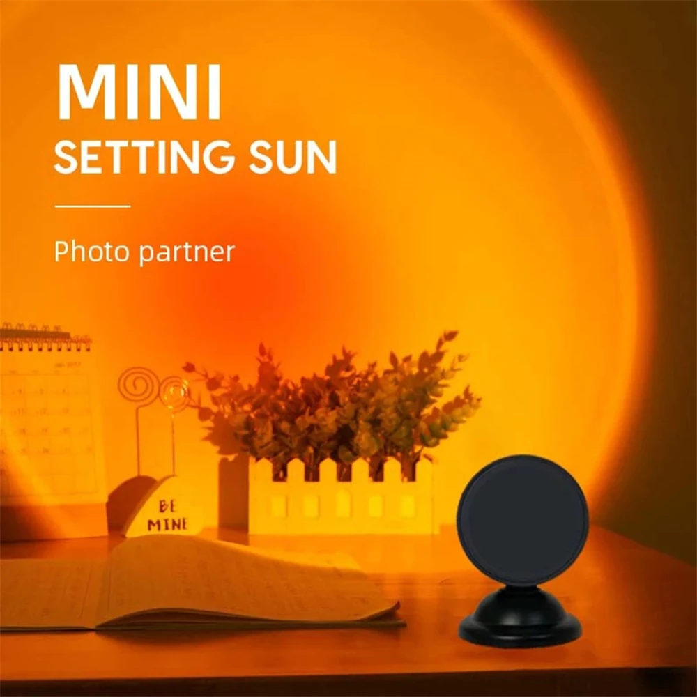 

Colorful Sunset LED Lamp Rainbow Neon Night Light Projector Home Atmosphere Lamp Portable USB Lights Wall Background Lighting
