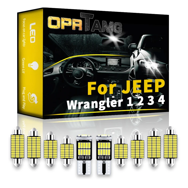 

OPRTAMG Canbus для JEEP Wrangler 1 2 3 4 1994-2020 2021 2022 Автомобильный светодиодный внутренний Купол Карта светильник для багажника комплект для обновления авт...