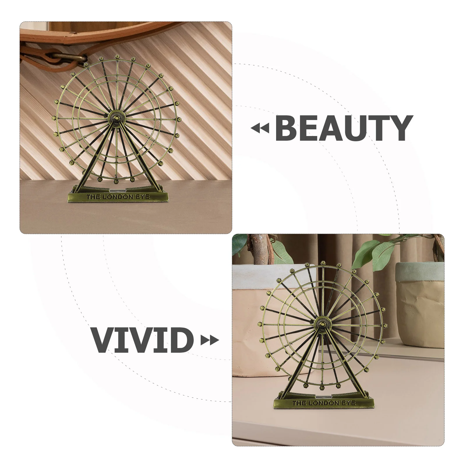 Бытовая модель колеса обозрения винтажный декор подставка предметы железный