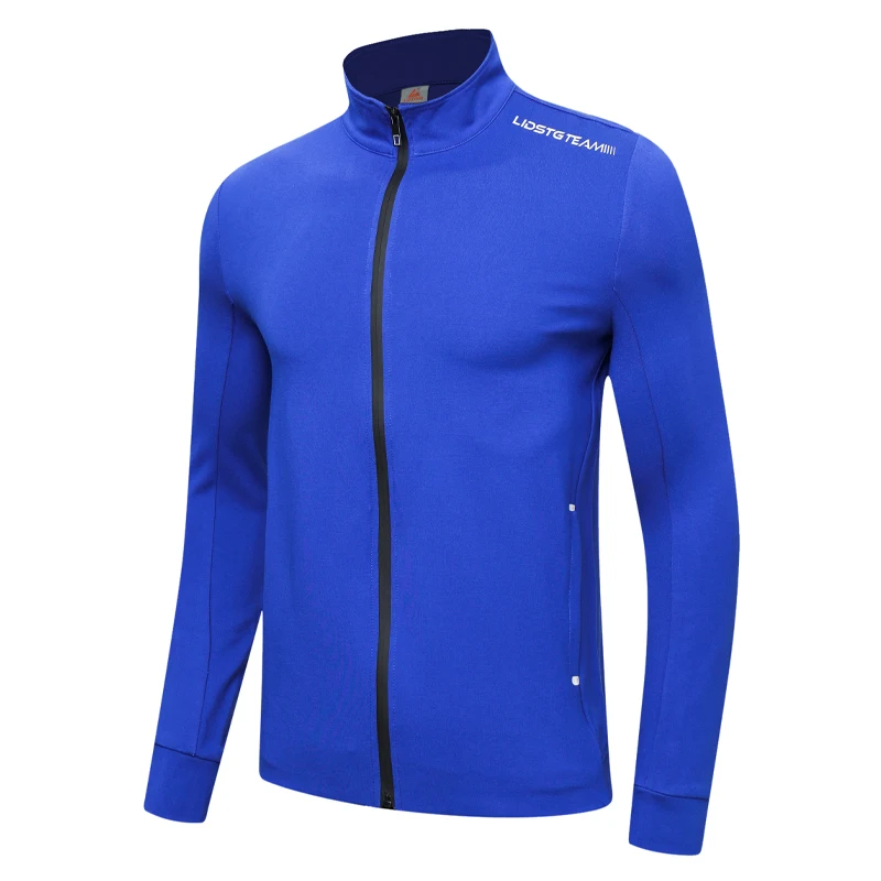

Men Sports Running Coat Stand Collar High Quality Soccer Outdoor Sweatshirts Nylon Fitness Print Letter Workout Training Jacket
