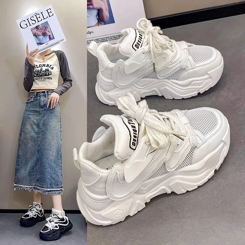 Туфли женские летние на толстой подошве повседневные двойные