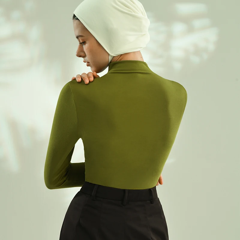 Sujiin Ultra Soft Thermal Underwear Women Turtleneck Long Sleeve T-Shirt Thin Warm Undershirt Tops Winter Women's Clothing 2022