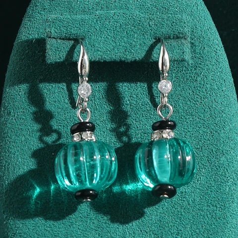 LOVE GREEN LIVE GREEN Серьги-капельки с тыквой из меди