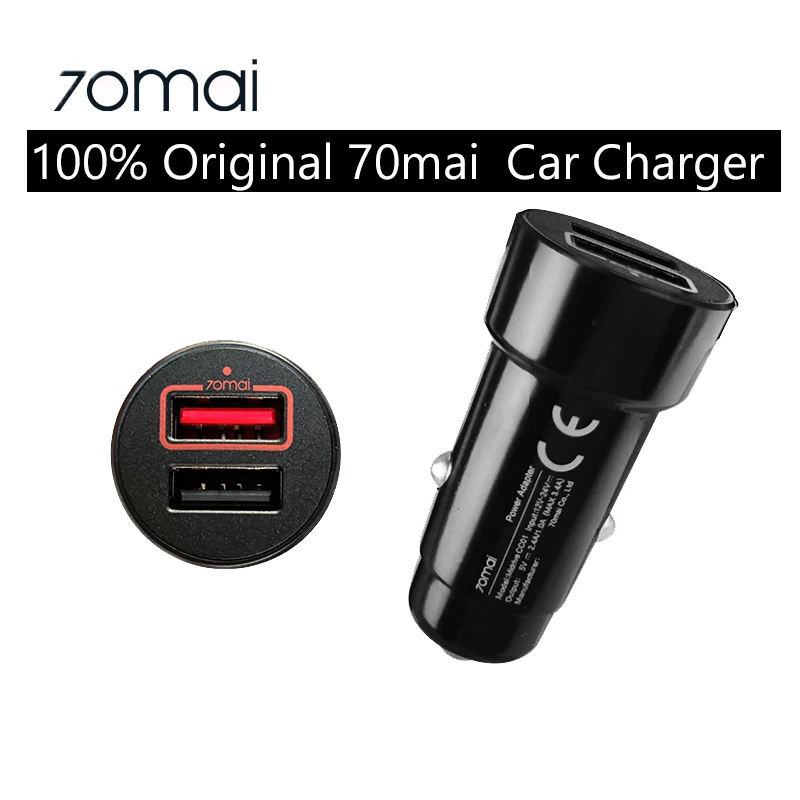 70mai original Dual USB Car charge Mini 2USB Port 70mai Car Charger 70MAI Car Adapter for Dash Cam A500S A800S D06 M300 D07