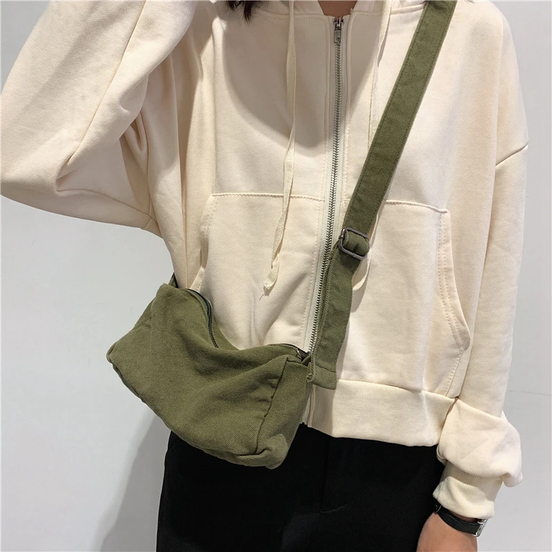 Canvas Crossbody Small Bag Fashion Shoulder Bag for phone Purse Vintage Female Messenger Bags Simple Sports Bag