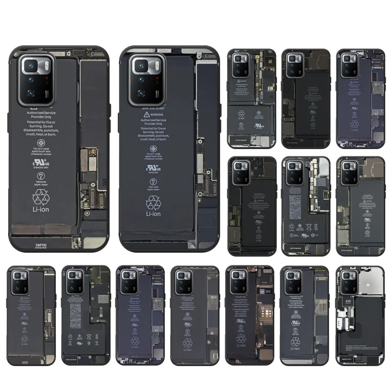 

Battery Circuit board Phone Case For Xiaomi Redmi Note 12 Pro 11S 11 10 Pro 9Pro 8Pro Note9 10S Redmi 10 10C 9C Funda Capa