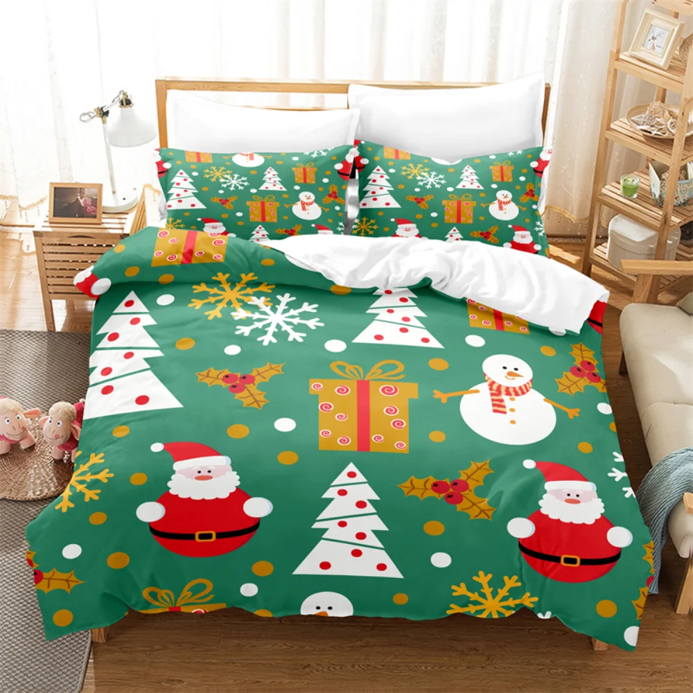 

Fashion Santa Bedding Set for Bedroom Soft Bedspreads Comefortable Duvet Cover Quilt Cover and Pillowcase Queen Bedding Set
