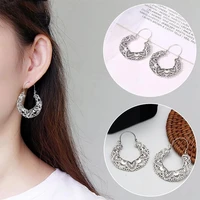 2022 new sterling silver hoop earrings women boho hollow enamel earrings drop earrings jewelry earrings ethnic vintage w7d2
