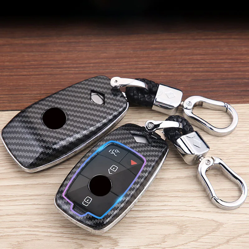 

Чехол для автомобильного ключа из АБС-углеродного волокна, защитный чехол для Mercedes Benz A B C E S Class W204 W205 W212 W213 W176 GLC CLA AMG W177