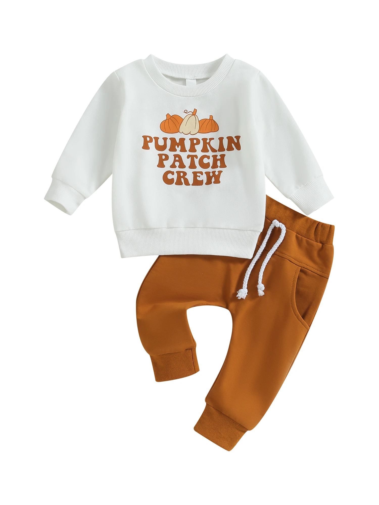 

Cute Halloween Costume for Newborns Adorable Pumpkin Print Sweatshirt and Elastic Pants Set for Infants - 2 Piece Outfit