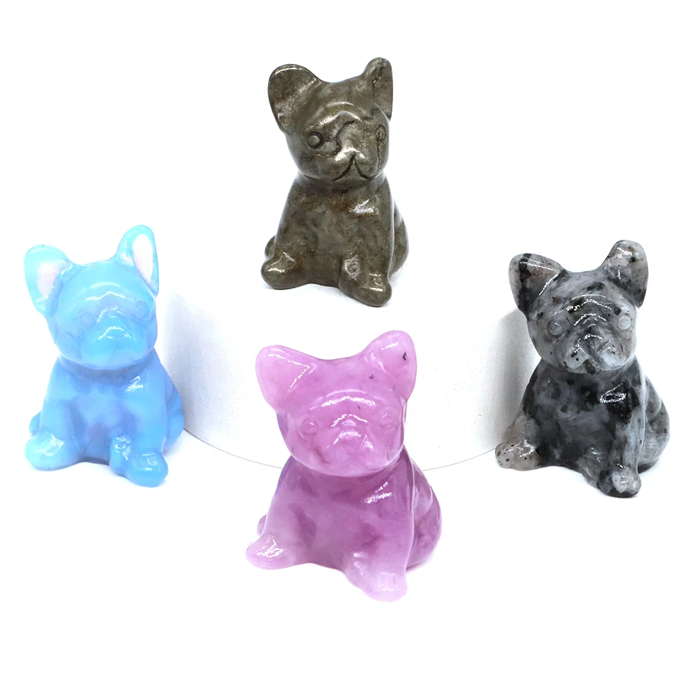 Мини-статуэтка бульдога из камня