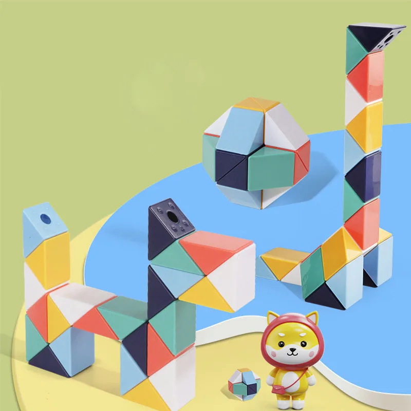 

24-72 Segments Color Folding Rulers Puzzles Three-dimensional Magic Cubes Variety of Shapes of Children's Creative Splicing Toys