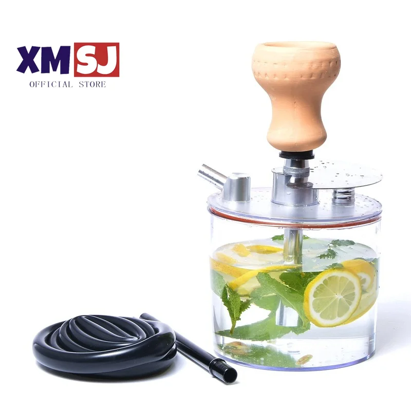 

Portable Hookah Set Acrylic Small Complete Shisha with Silicone Hose Mud Bowl Metal Tongs Sheesha Chicha Narguile Accessories