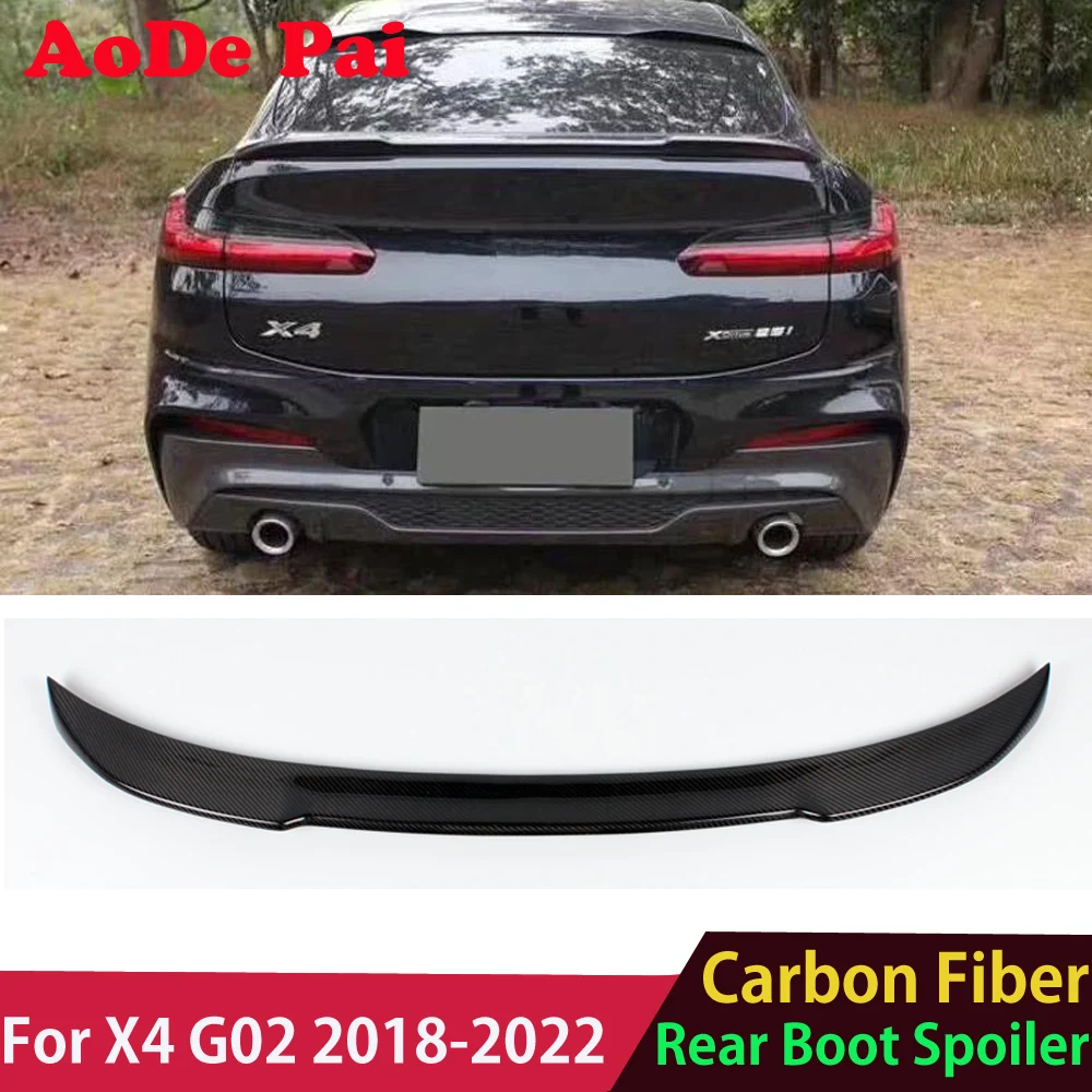 

X4 G02 Spoiler Real Carbon Fiber Rear Boot Trunk Wings Ducktail for BMW X4 G02 2018-2022 X4M Gloss Black