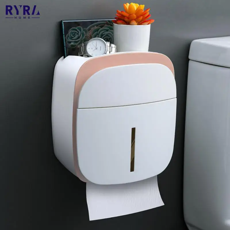 

Plastic Wall Mounted Toilet Paper Holder Waterproof Towel Holder Wc Roll Paper Stand Case For Toilet Paper Bathroom Accessories