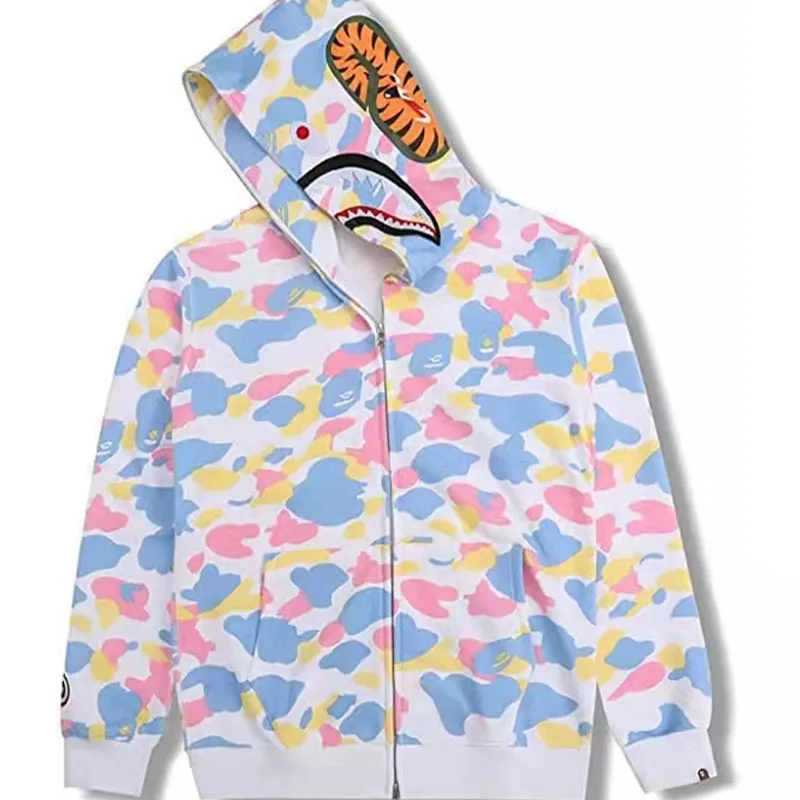 

2022 Bape Shark Camouflage Hoodie Polyester Youth Couple Wear Street Wear Womens Sweater