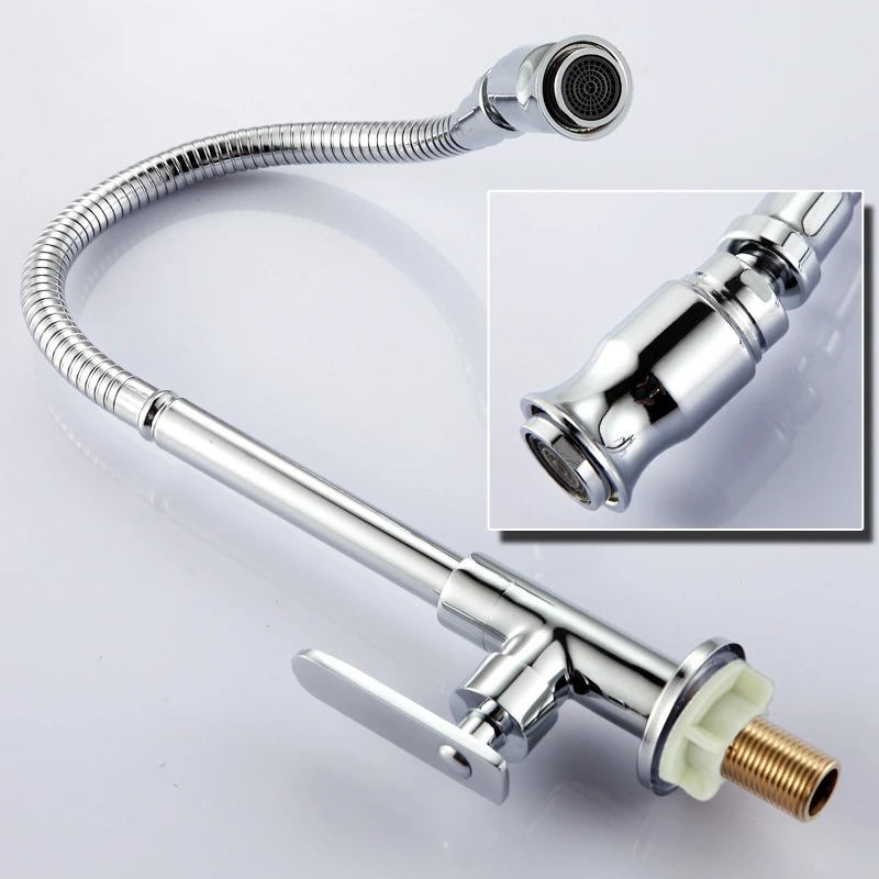 

Kitchen Tap 360° Rotatable Kitchen Tap Flexible Single Cold Tap Chrome Rinsing Shower Swivel Kitchen Tap Brass