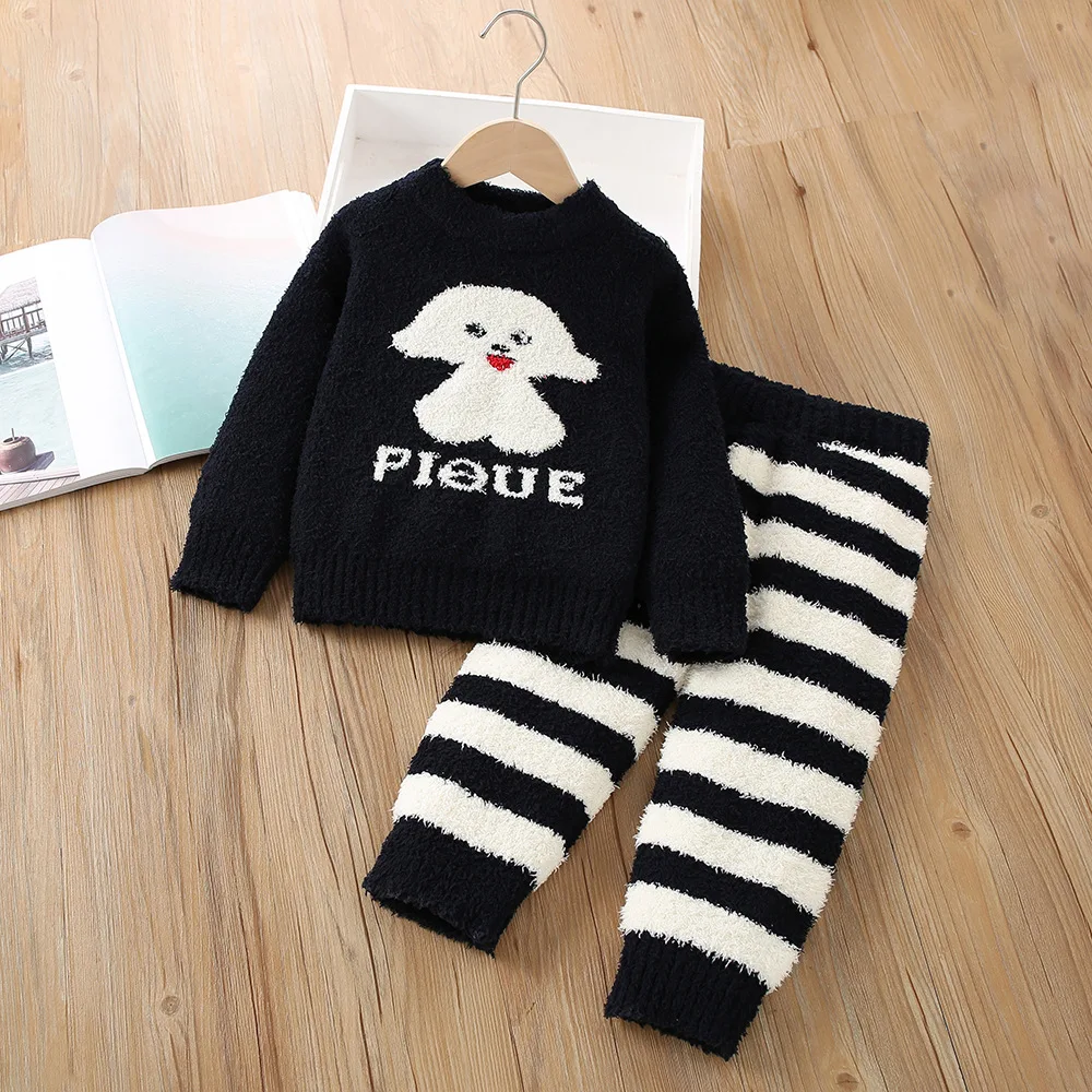 Комплекты трикотажной одежды для девочек осенне-зимние детские шерстяные