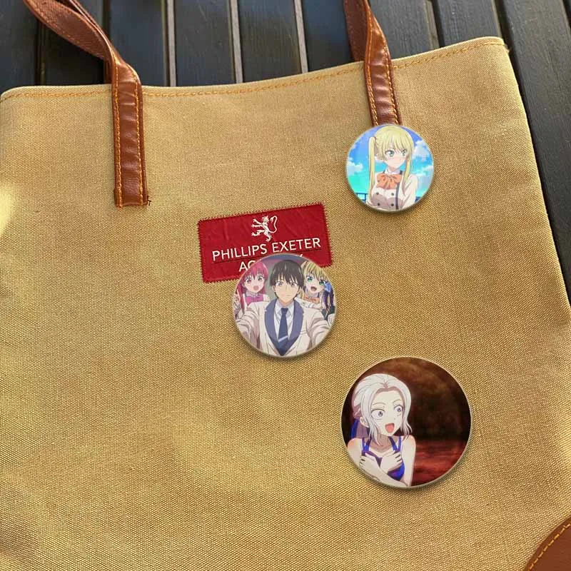 Anime Girlfriend Character Shino Kiryuu Nagisa Minase Saki Rika Hoshizaki Lapel Pin Round Brooch Badge for Backpack Decoration