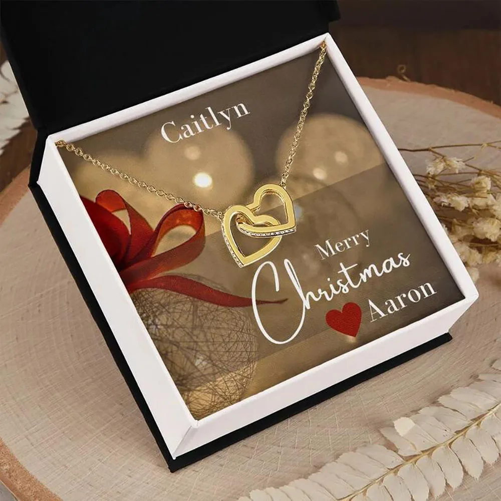 

Christmas Gift For Women Girls Fashion Heart Pendant Necklace Flower Love Rotate Pendant Gemstones Jewelry