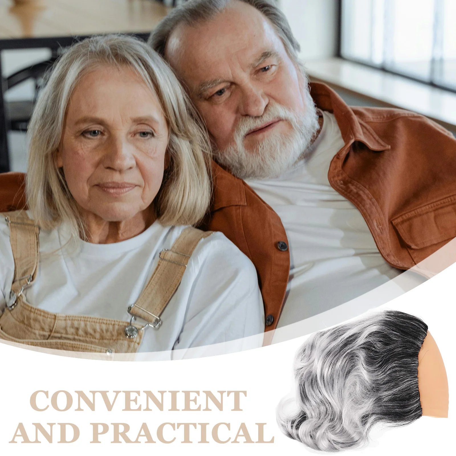 Мужские парики костюм старика взрослый забавный для лысых шапок химическое