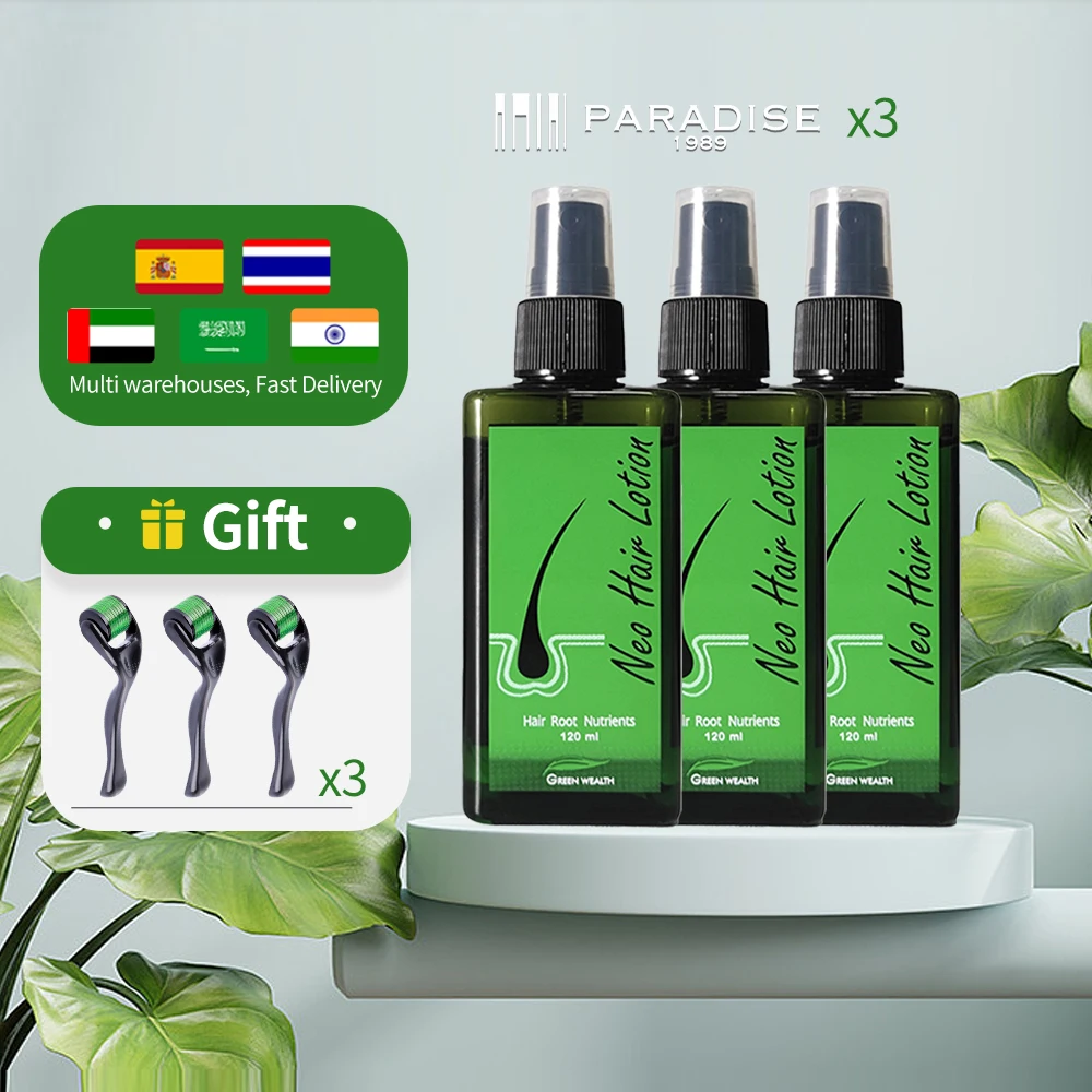 

3 шт., лосьон для волос Neo, сделано в Таиланде, оригинальный продукт для роста волос Paradise, травяной экстракт, натуральные ингредиенты, масло против выпадения