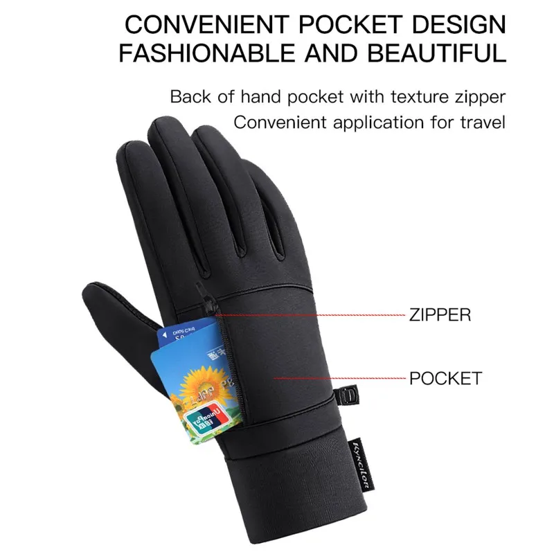 

Winter Warm Pocket Cycling Gloves Touchscreen Antislip Bicycle Skiing Gloves for Men Women Waterproof Thermal Motocycle Gloves