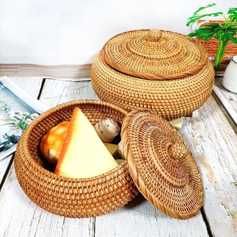 

Ротанговая корзина для фруктов ручной работы, поднос для закусок, посуда, корзины для хранения, органайзер для хранения пикника и дома