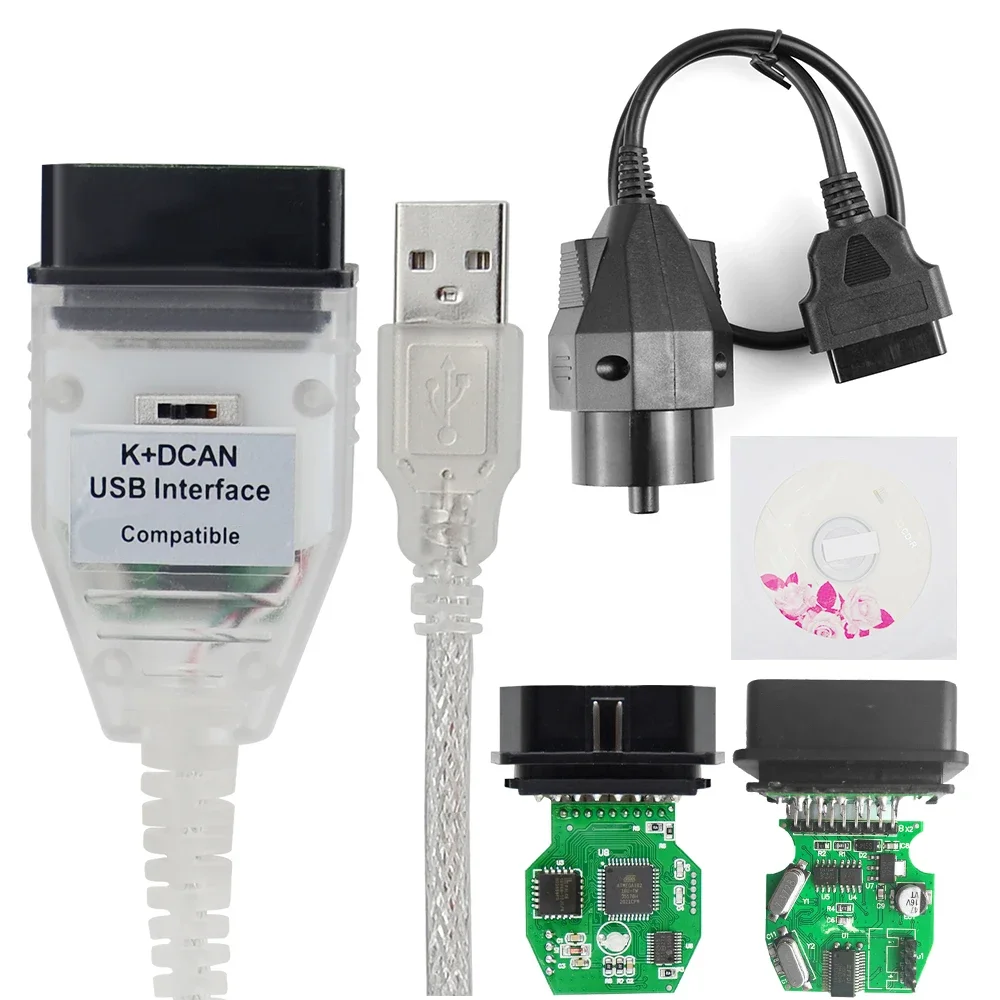 Фото Для BMW K DCAN Переключатель Для inpa OBDII Диагностический кабель IN-PA K+DCAN USB-интерфейс IN-PA Ediabas K D CAN OBD2 Диагностика FT232RL №3