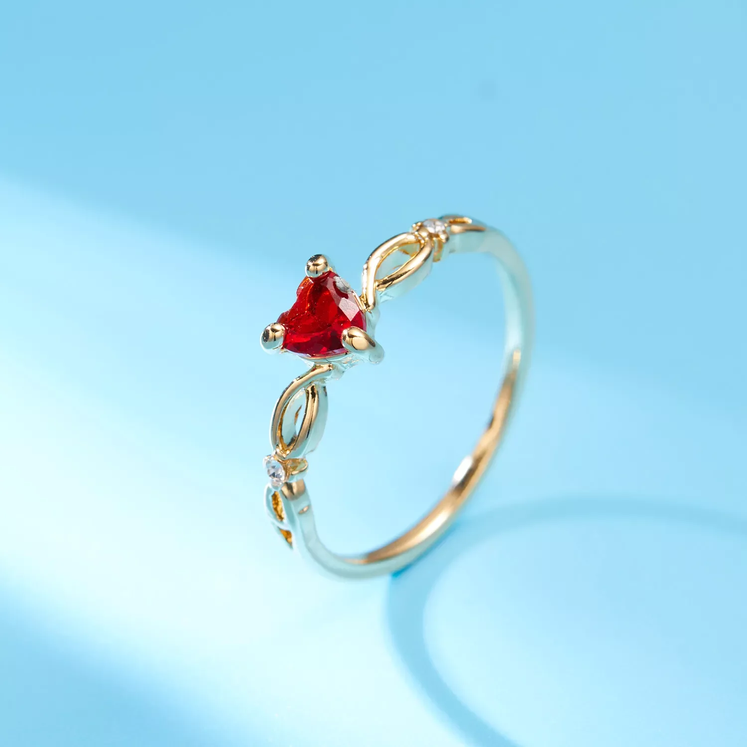 

New Simple Heart Ring for Women Female Cute Romantic Finger Rings Rhinestone Girl Wedding Engagement Birthday Jewelry Gift