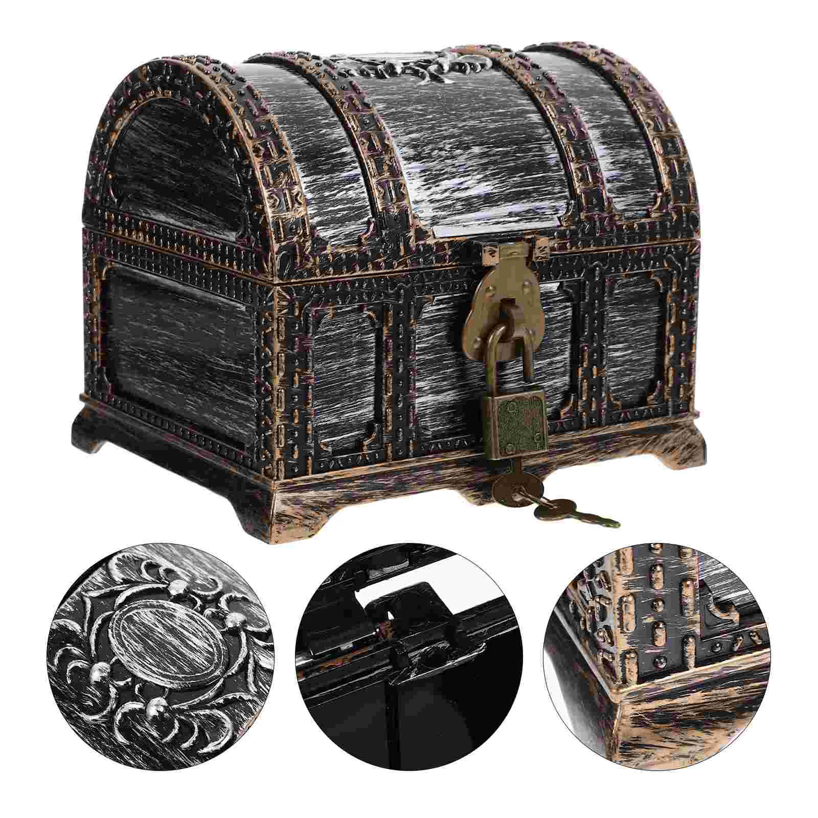 

Vintage Hasp Box Decorative Retro Treasure Storage Box for Dormitory Home