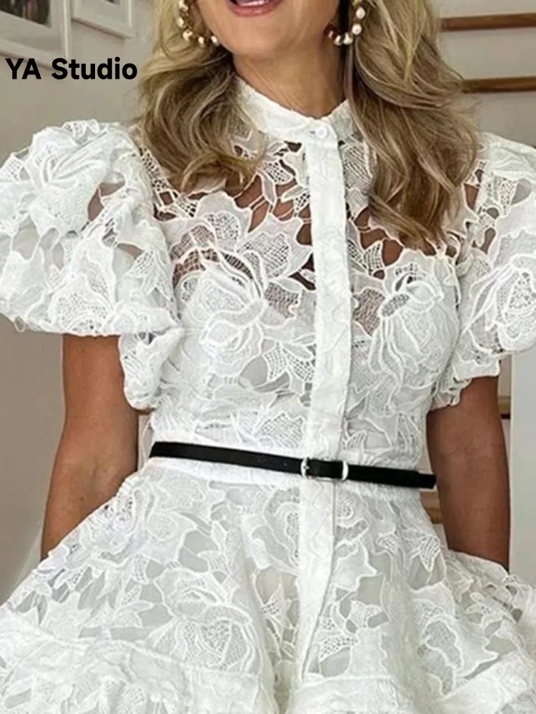 

[YA Studio] весеннее Новое водорастворимое платье с рукавами-фонариками